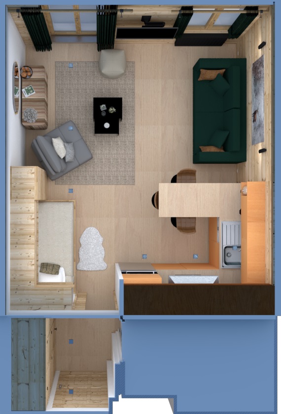 Studio Tetris : Rénovation d’un Studio aux Praz